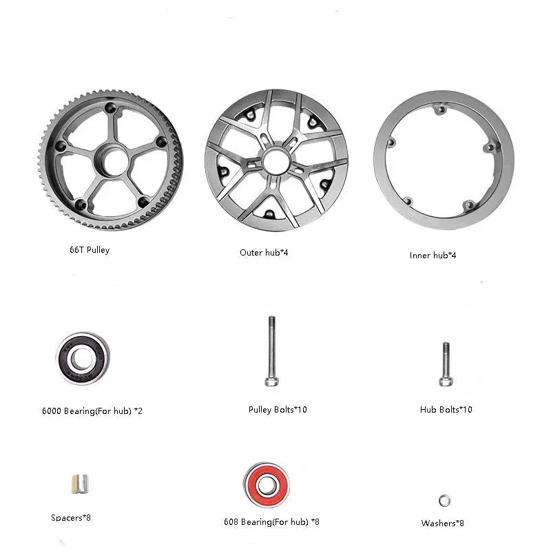 Koowheel Electric Skateboard All Terrain Tyre Hub (66T Pulleys Included) Koowheel